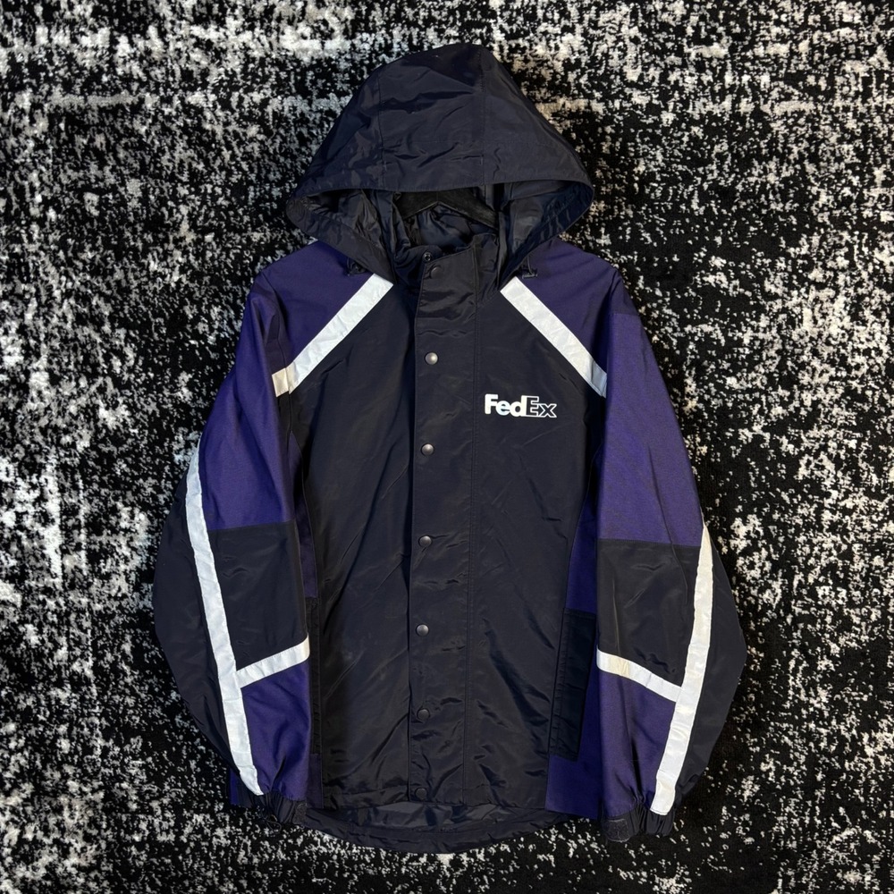 FedEx Stan Herman VF Imagewear Windbreaker Jacket Navy Purple Mens Small FD3336